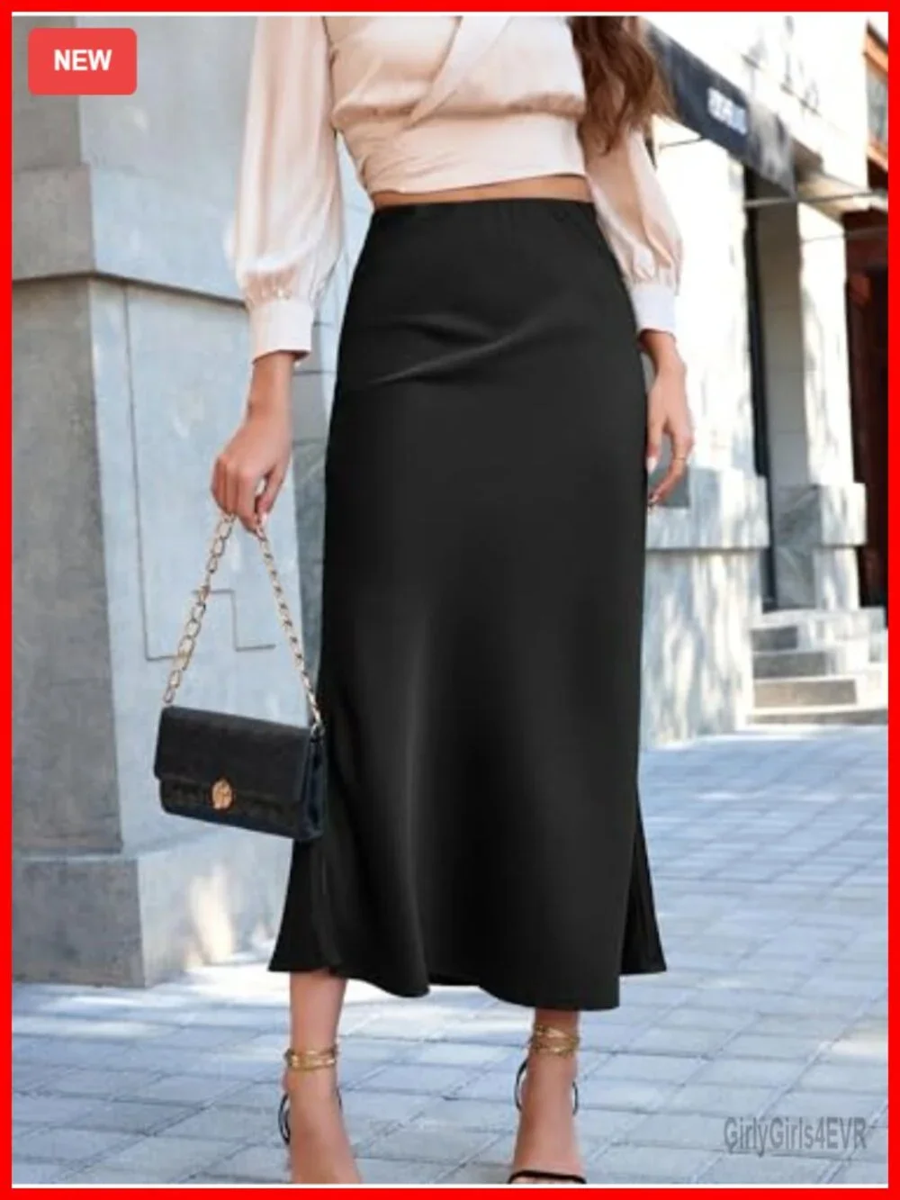Womens Satin Fishtail Maxi Skirt High Waist Elegant Formal Long Skirt